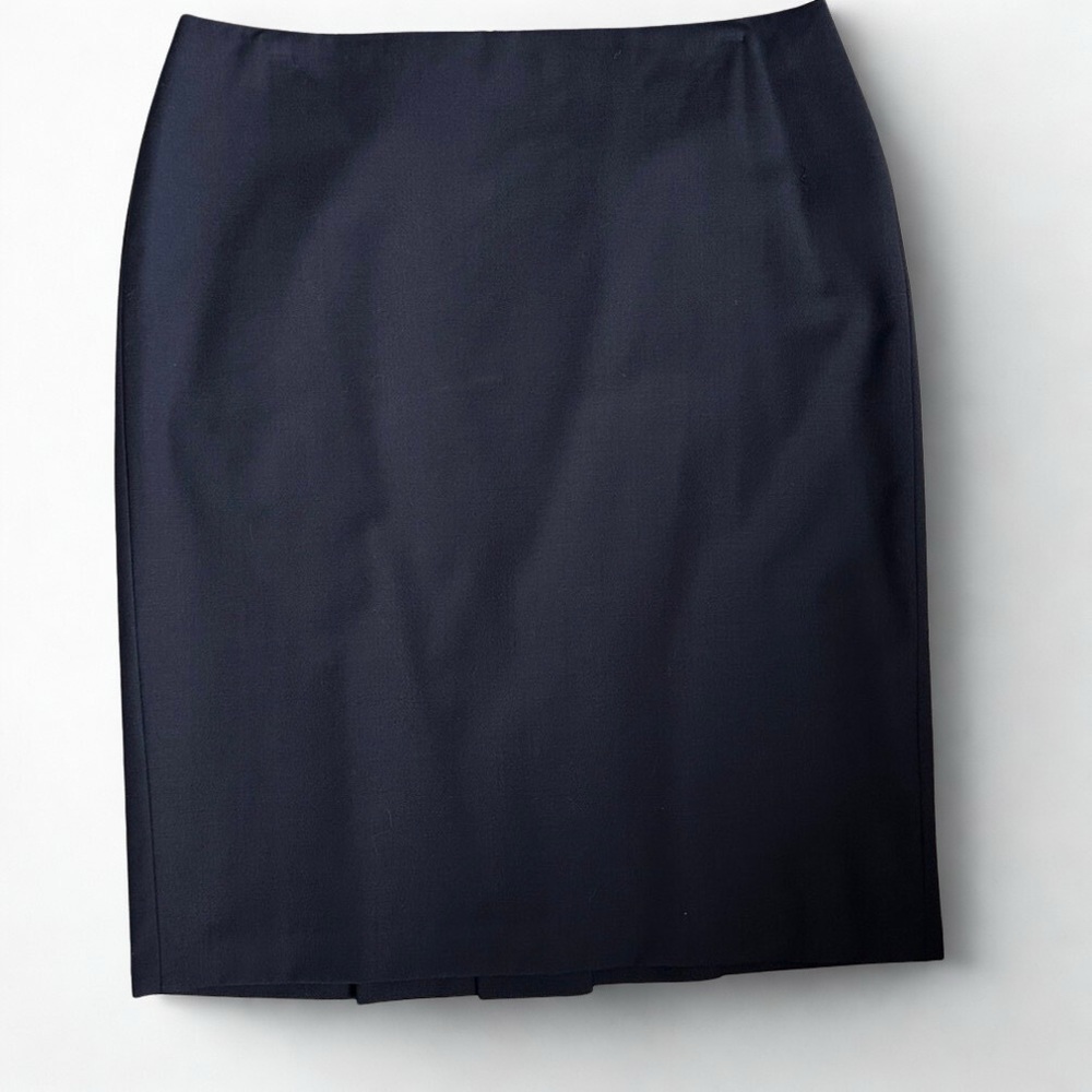 Talbots Navy Lightweight Wool Career Skirt NWT Size 12 Pleated Back Lined